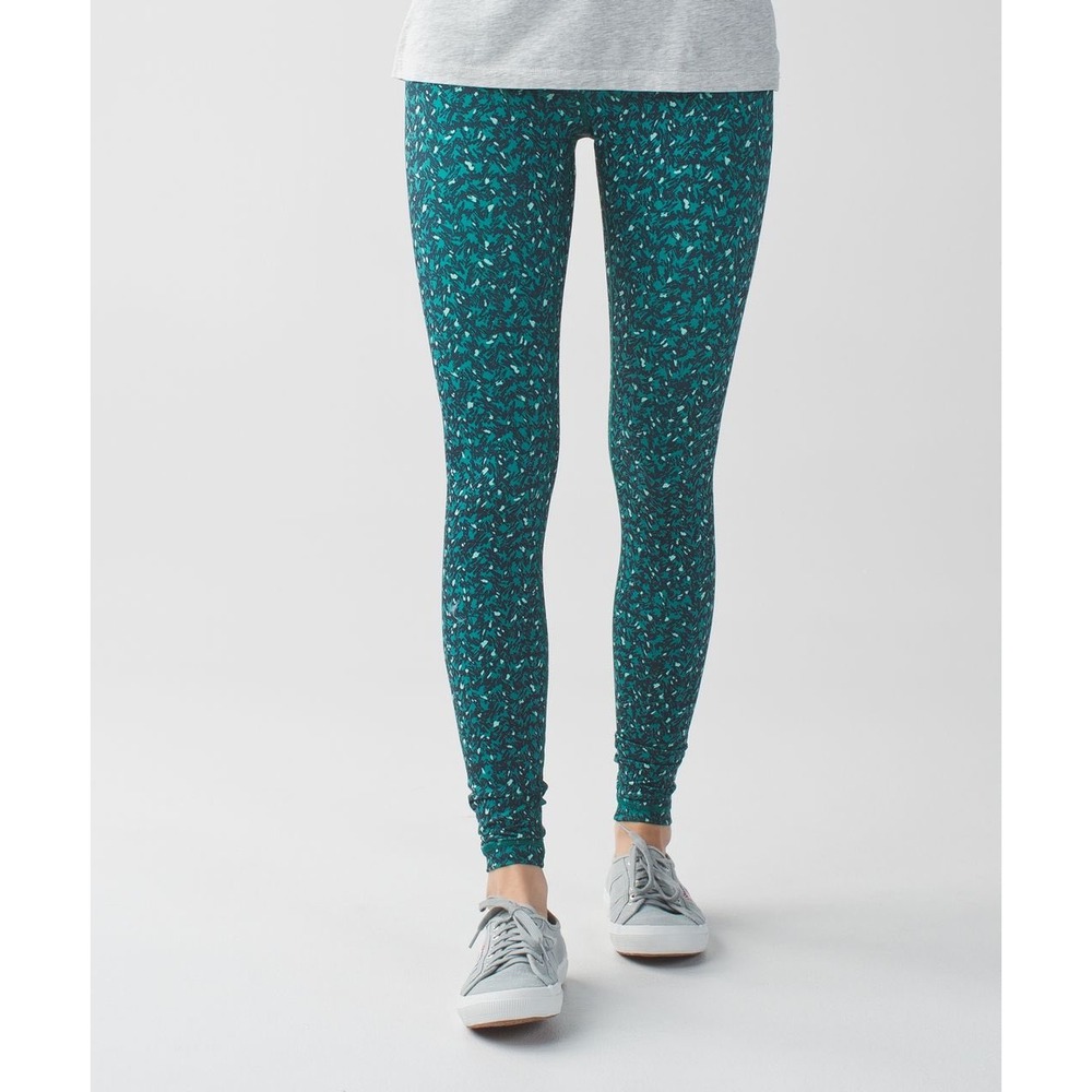 Lululemon Wunder Under Hi-Rise Luon Leggings Size 4 Mountain Peaks Teal